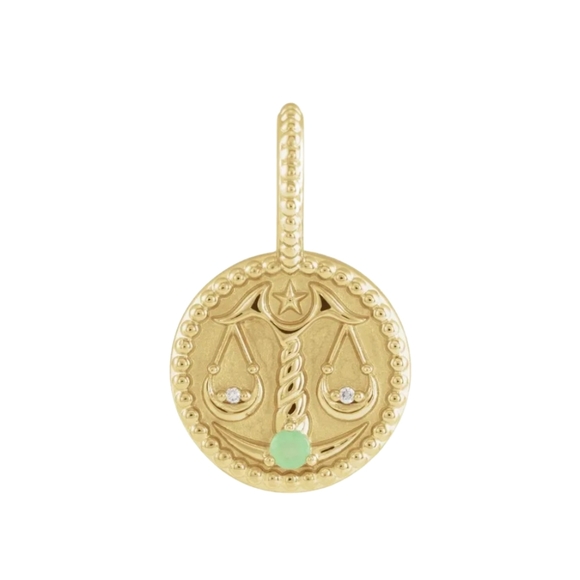 14K Gold Libra Pendant - Picture 1 of 4